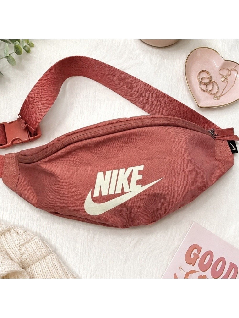 Nike Heritage Waist Pack Fanny Pack Pink Rose Dust Crossbody Belt Bag Zip